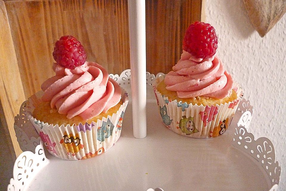 Pfirsich-Melba Cupcakes