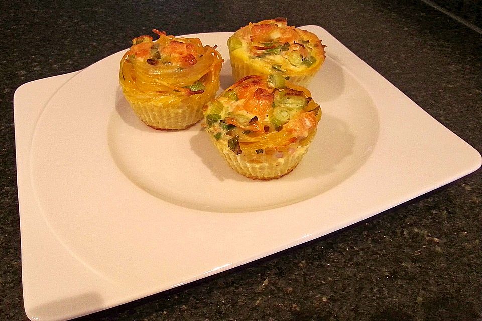 Lachs-Spaghettimuffins