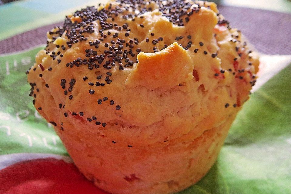 Schinken-Ricotta-Muffins mit Mohn