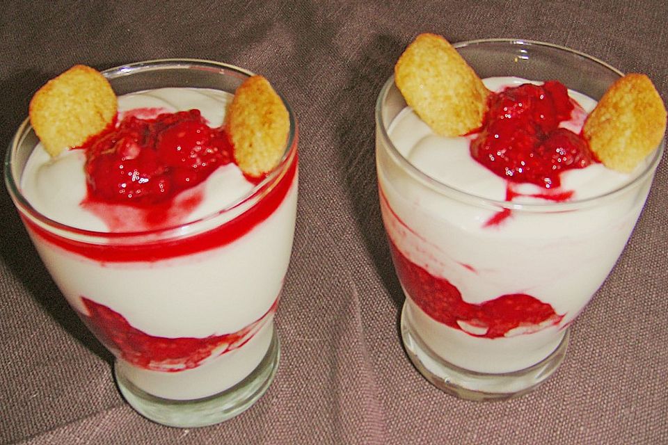 Mascarponecreme mit Himbeeren