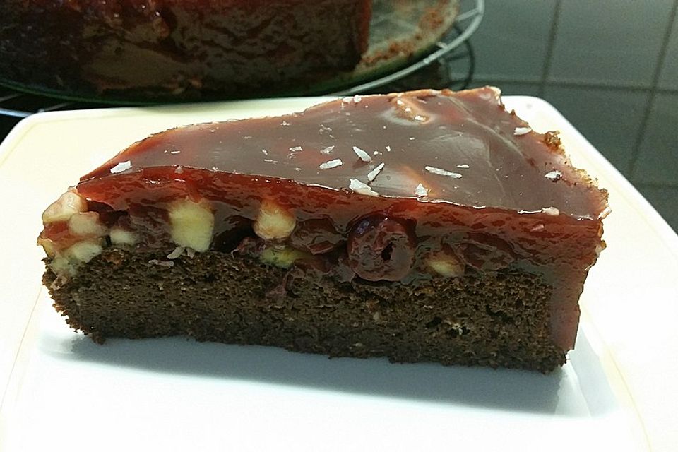 Schoko-Kirsch-Kuchen ohne Mehl und Zucker