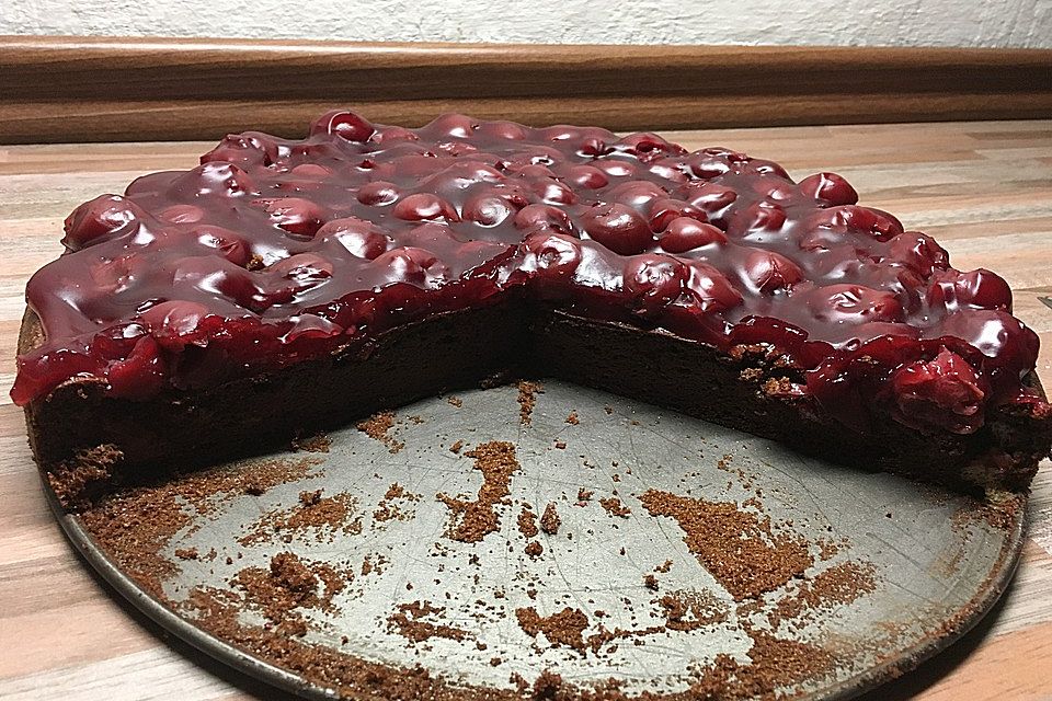 Schoko-Kirsch-Kuchen ohne Mehl und Zucker