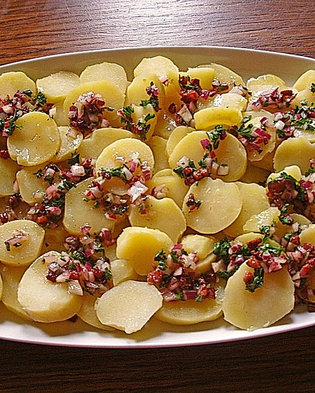 Kartoffel-Carpaccio mit Speck-Dressing
