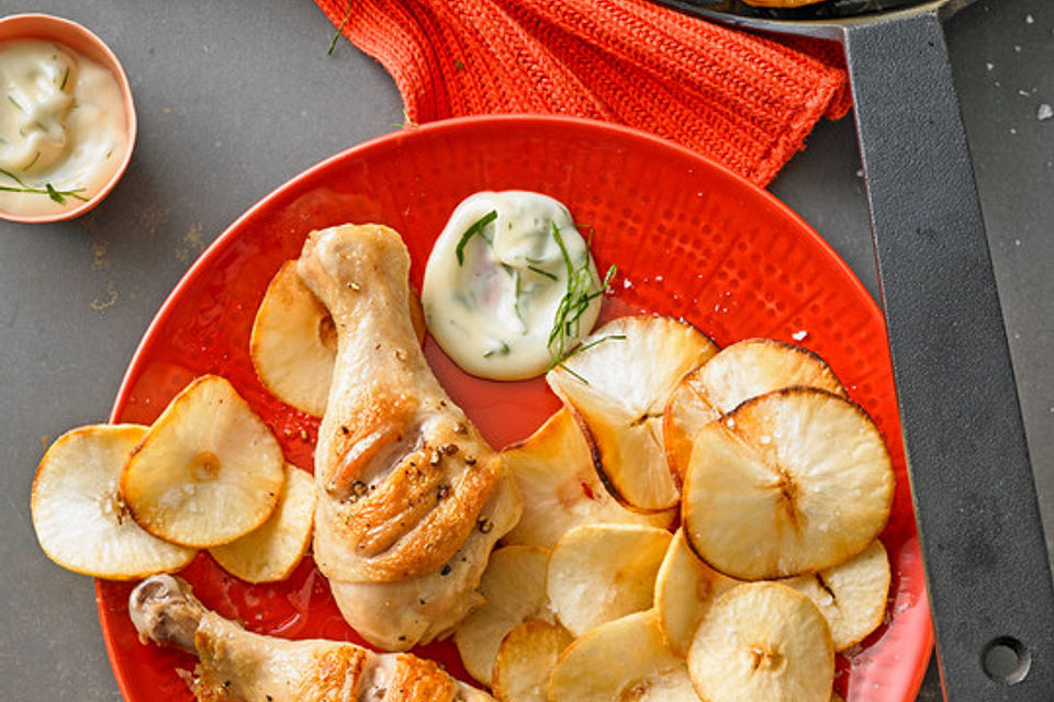 Maniok = Cassava, wie Bratkartoffeln gebraten