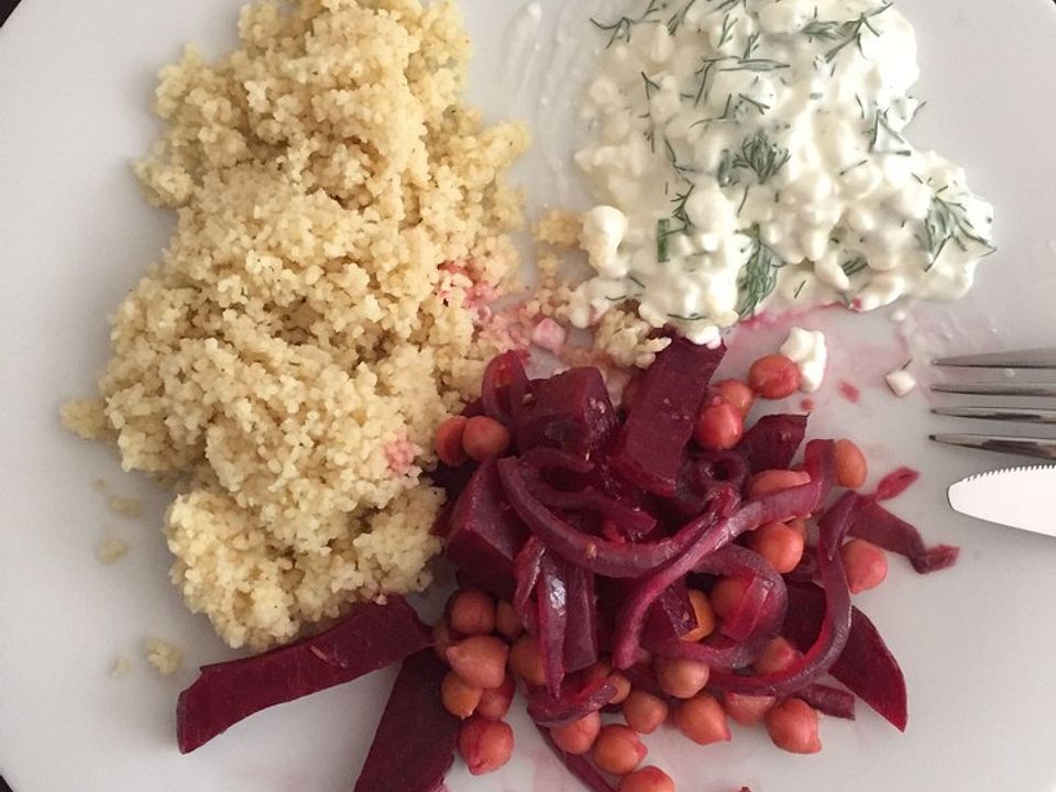 Bulgur mit Rote-Bete-Gemüse und Frischkäse von McMoe| Chefkoch