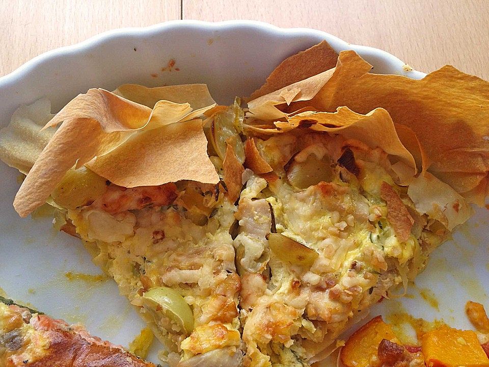 Hähnchen-Lauch-Tarte mit Haselnüssen und Trauben von cako71| Chefkoch