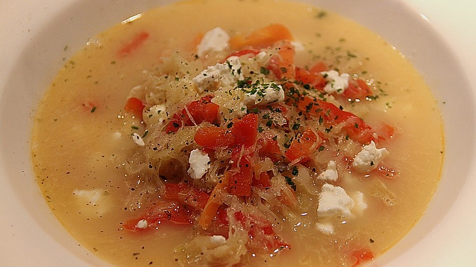 Sauerkraut Paprika Feta Suppe Von Stiermadchen Chefkoch