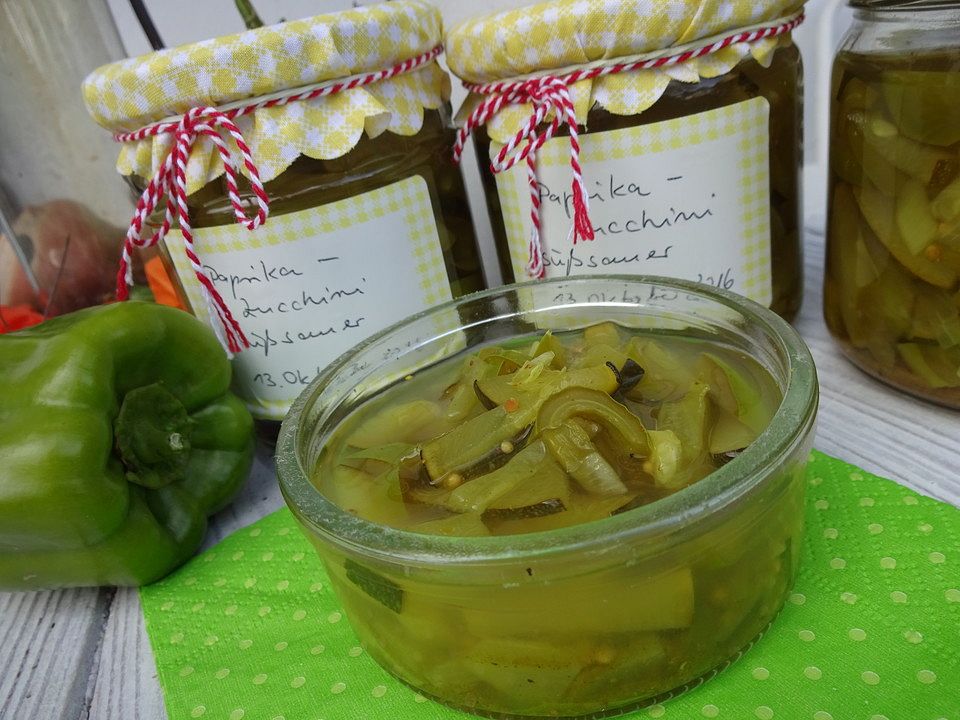 Paprika - Zucchini süßsauer eingemacht von kawi| Chefkoch