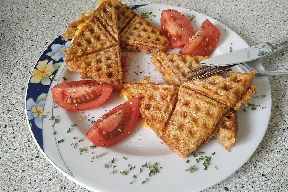 Sandwich aus dem Waffeleisen