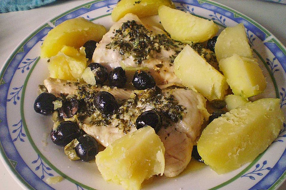 Ofenfisch mit Basilikumbutter Ofenfisch mit Basilikumbutter