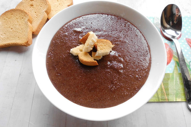 Schokoladensuppe mit Zwiebackstückchen von Hoosier| Chefkoch Schokoladensuppe mit Zwiebackstückchen von Hoosier| Chefkoch