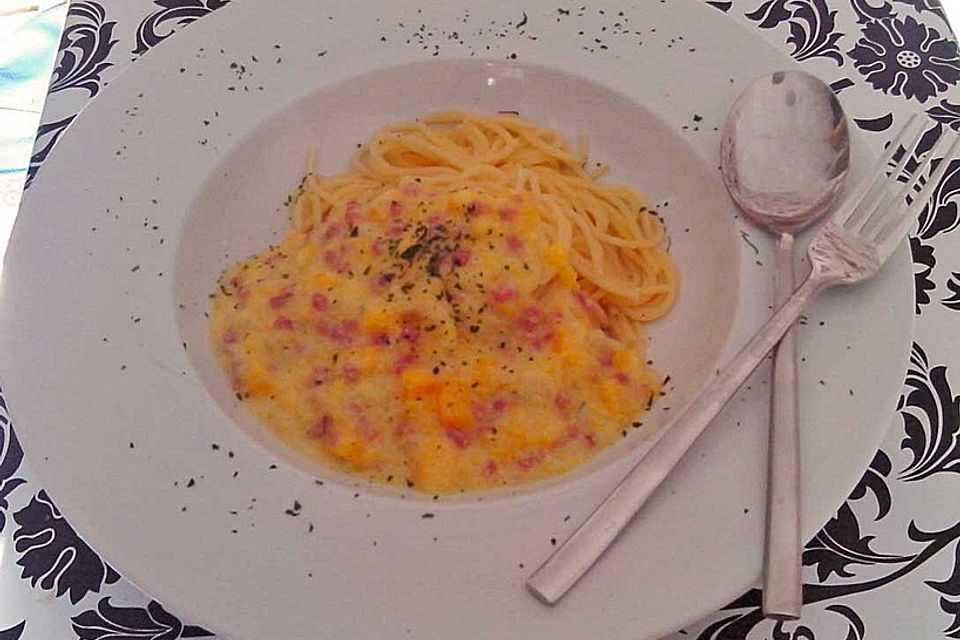 Kürbis-Carbonara