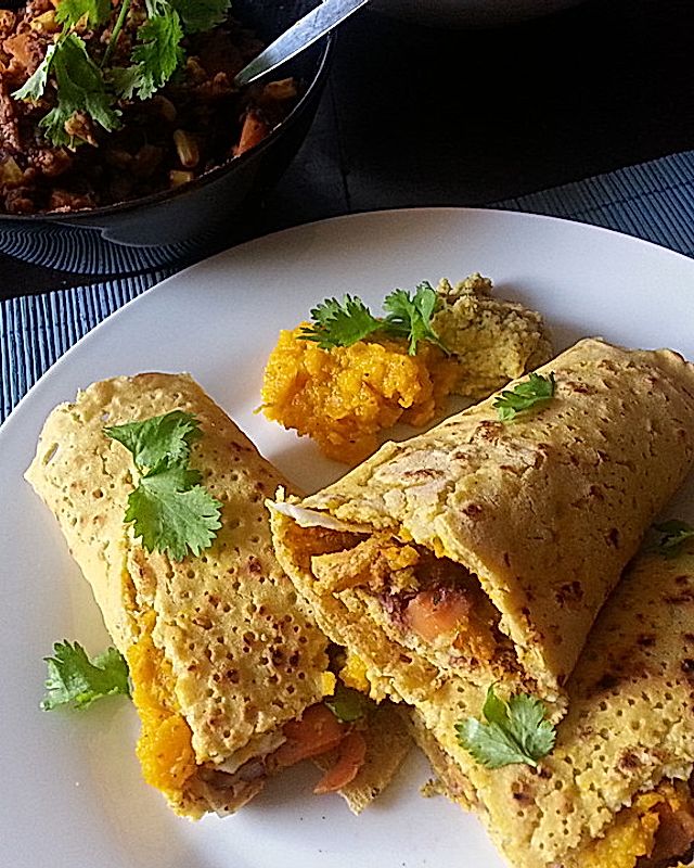 Vegane Tortilla-Wraps mit Kürbis-Guacamole