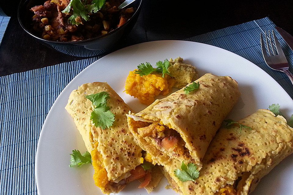 Vegane Tortilla-Wraps mit Kürbis-Guacamole