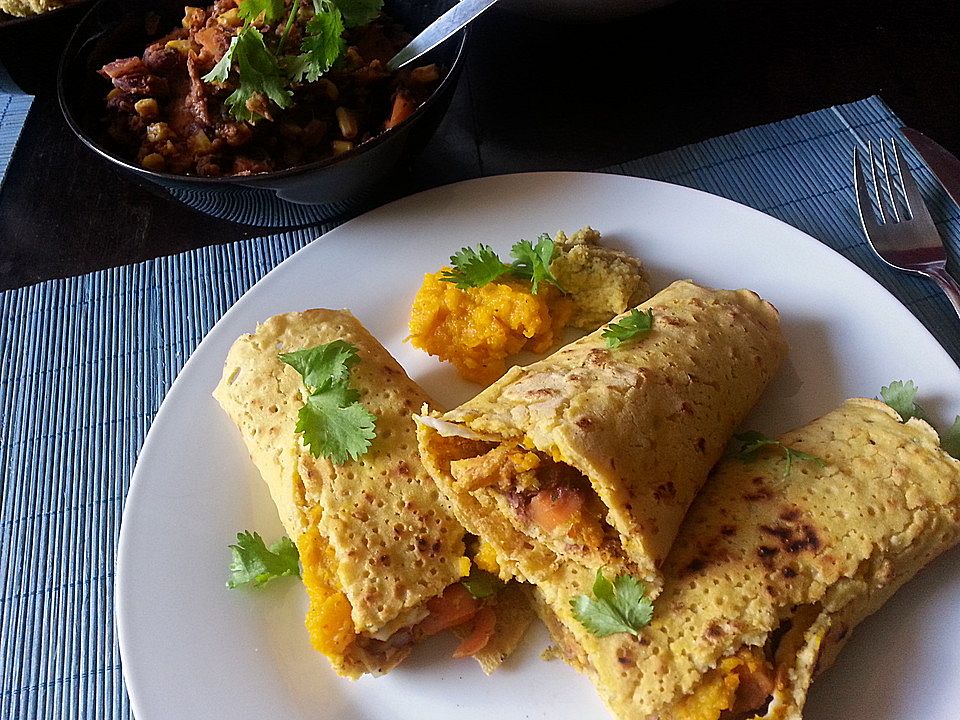 Vegane Tortilla-Wraps mit Kürbis-Guacamole von guineesbiggetje| Chefkoch