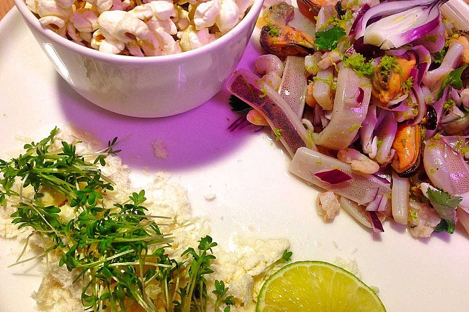 Ceviche von gemischten Meeresfrüchten