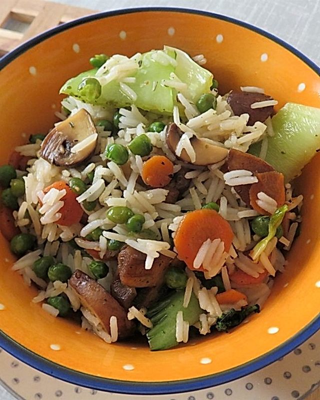 Vegetarische Gemüse-Reispfanne