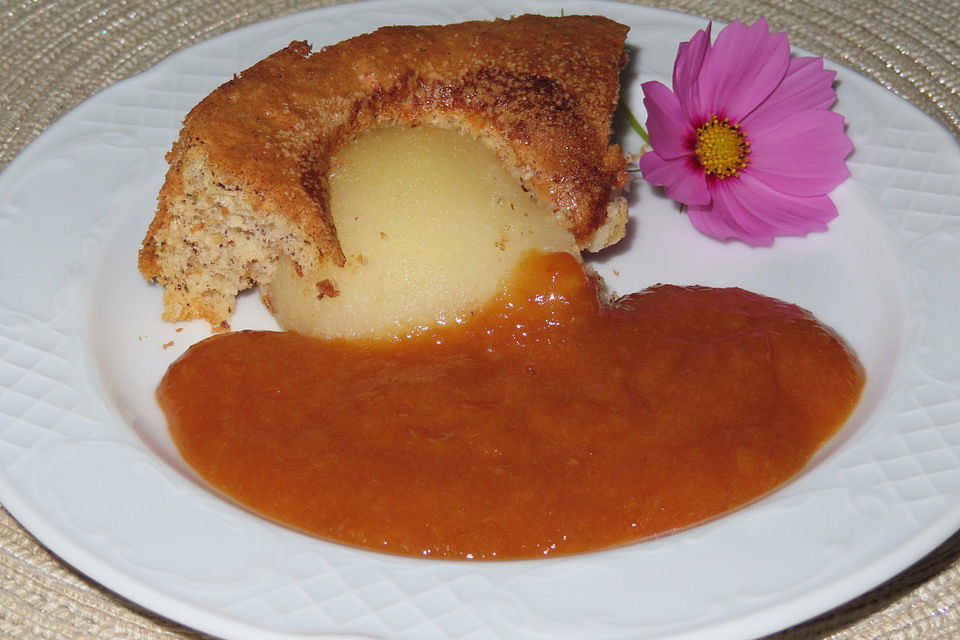 Birnen - Auflauf mit Aprikosensauce