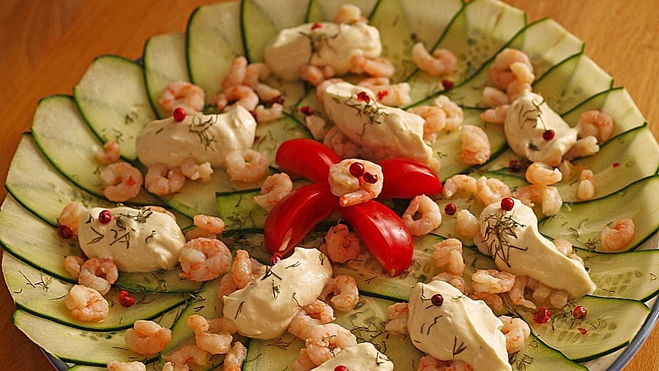 Gurken Carpaccio Mit Garnelen Chefkoch 