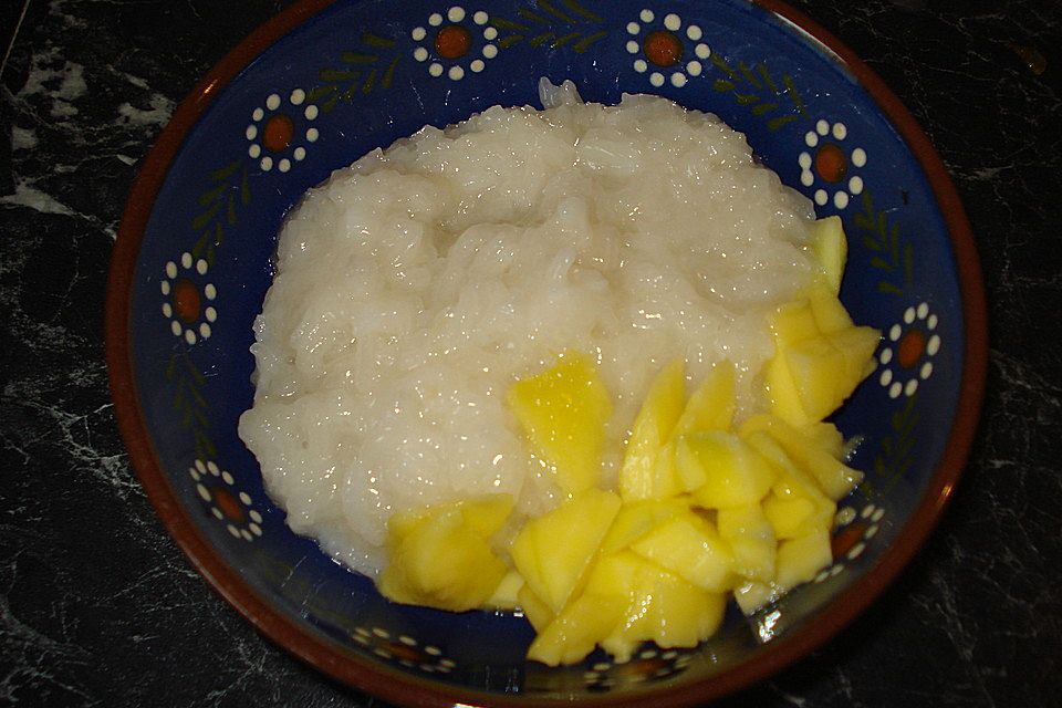 Kokosmilch-Klebreis mit Mango - Khao Nieau Mamuang