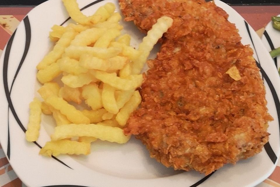 Schnitzel mit Cornflakes-Panade