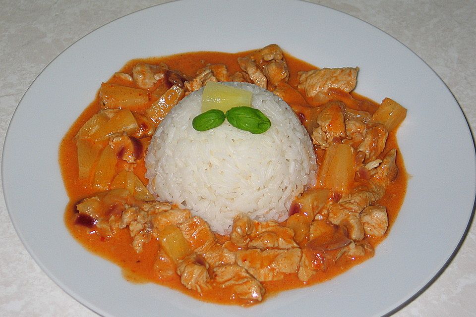 Putencurry mit Basmatireis