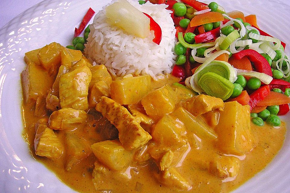 Putencurry mit Basmatireis