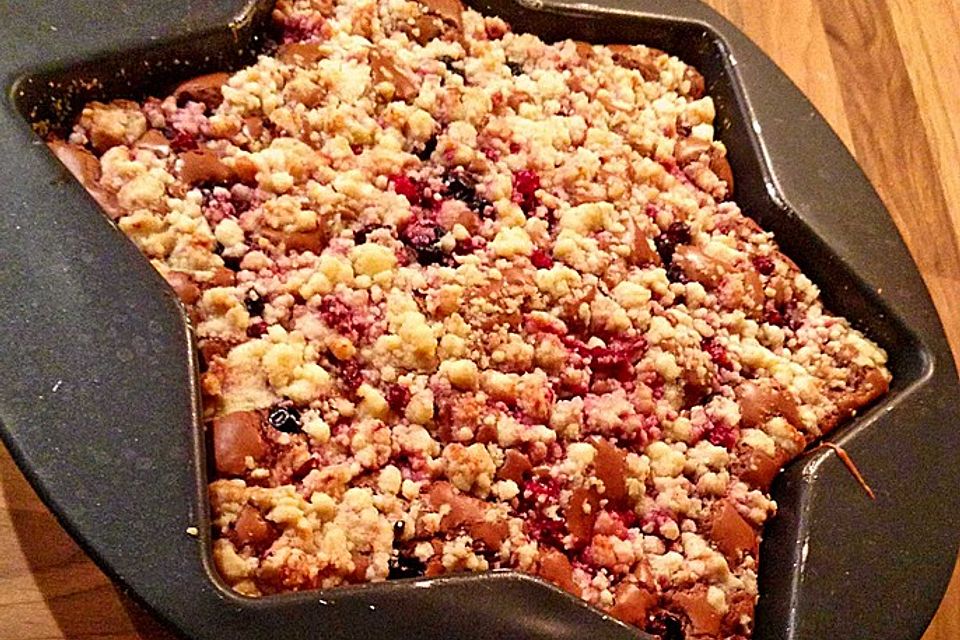 Beeren-Streusel Brownies