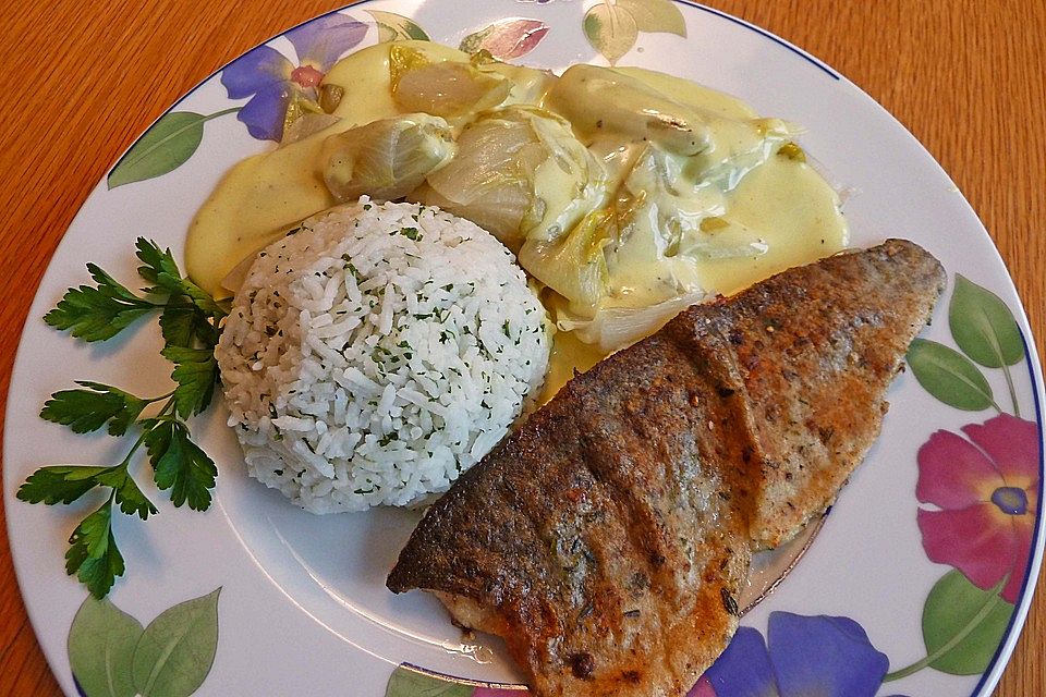 Forellenfilets mit Chicoreegemüse