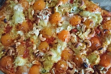 Exotische Curry Hahnchen Pizza Von Bienenkochin Chefkoch