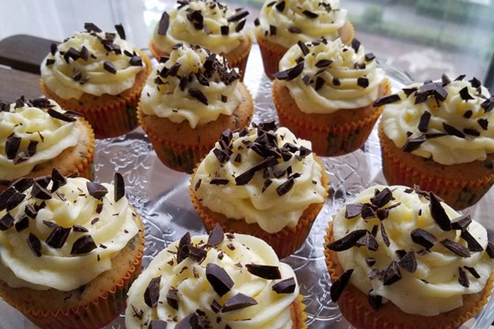 Bananen-Cupcakes mit Frischkäse-Topping