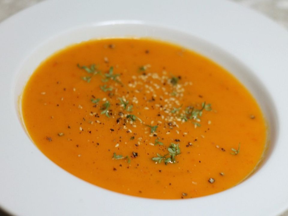 Tomaten-Paprika-Möhren Suppe mit Ingwer und Zitronengras| Chefkoch