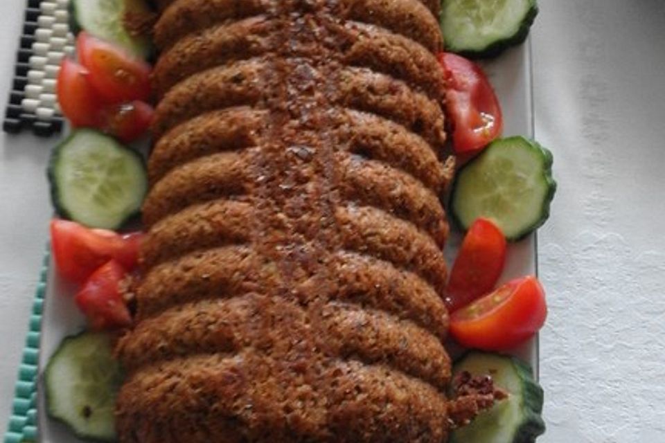 Veganer Linsenbraten oder Linsenaufschnitt als Brotbelag