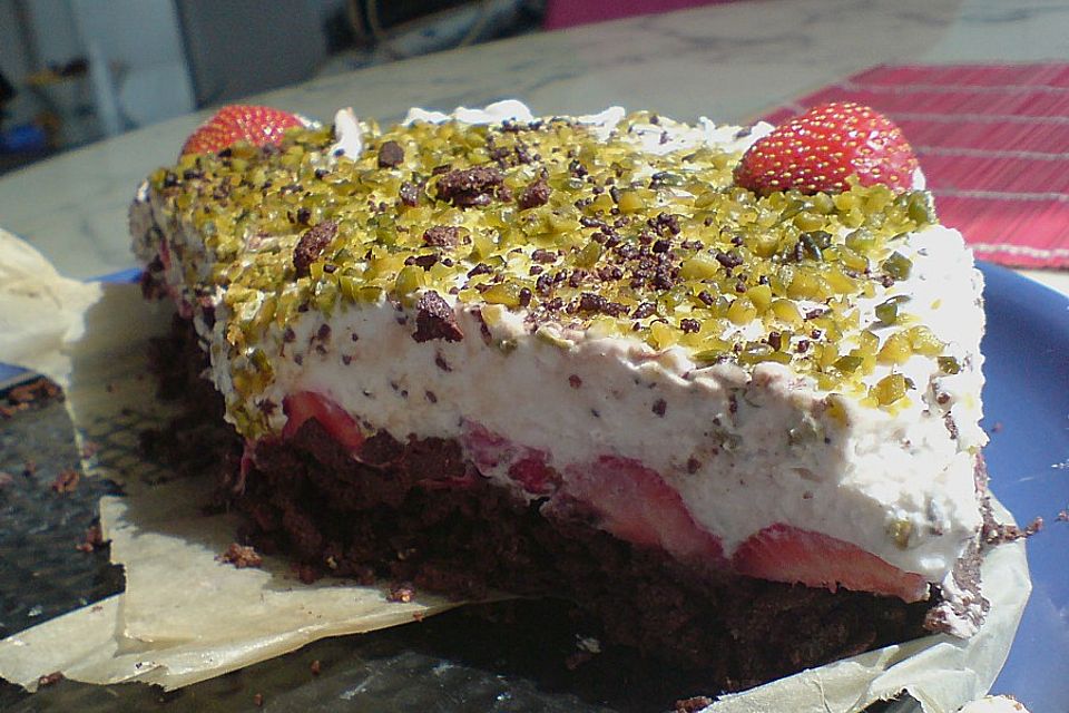 Quark - Torte mit Erdbeeren