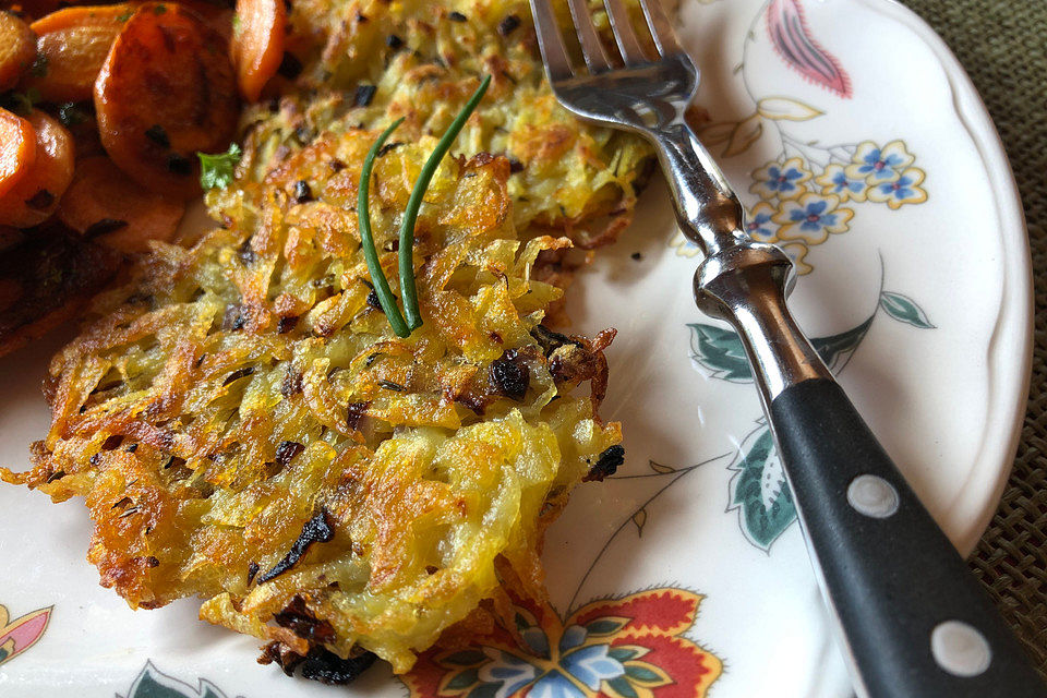 Kartoffelrösti ohne Ei und Mehl