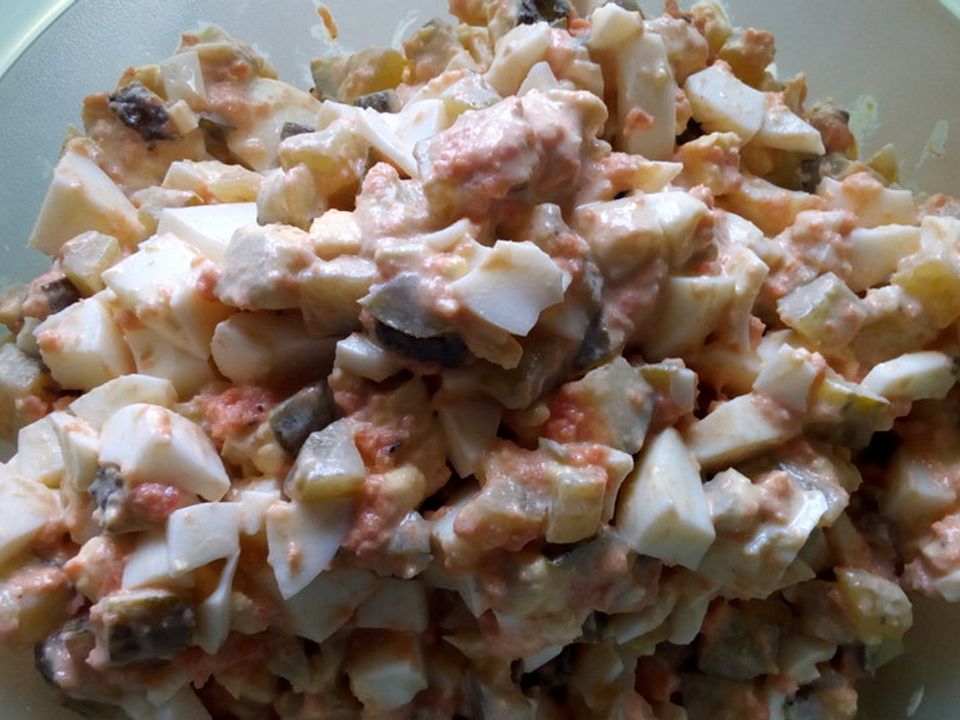 Eiersalat mit Seelachs und Gewürzgurke von blume562| Chefkoch