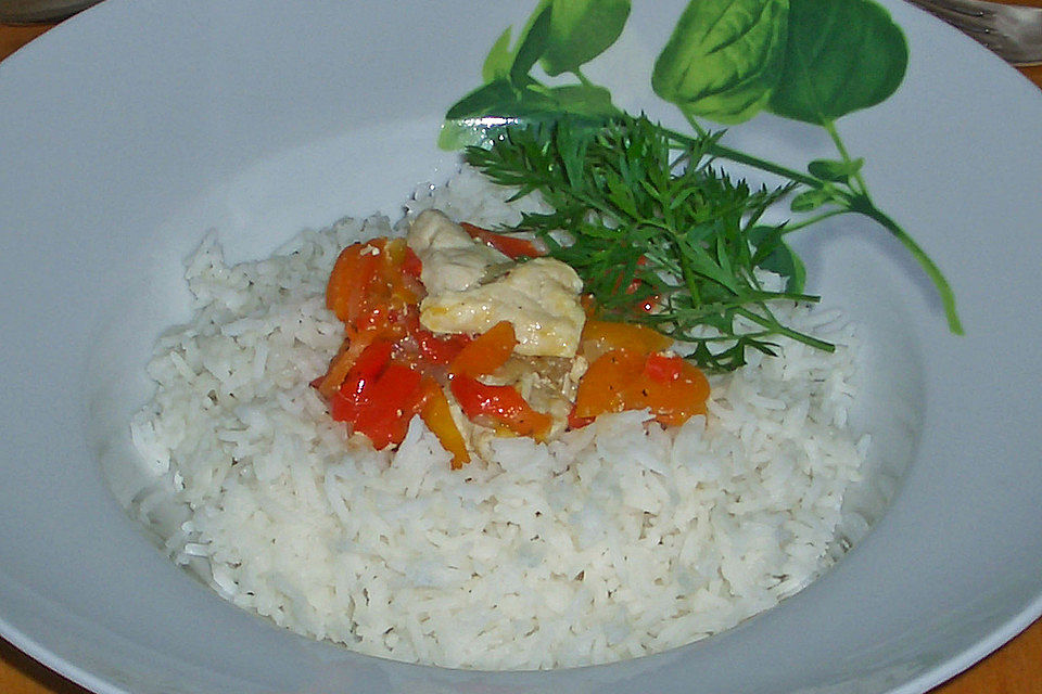 Hähnchen-Pfanne mit Basmatireis