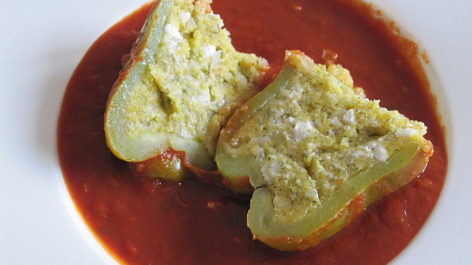 Chrissis gefüllte Paprika mit Polenta, Champignons, Lauch und ...