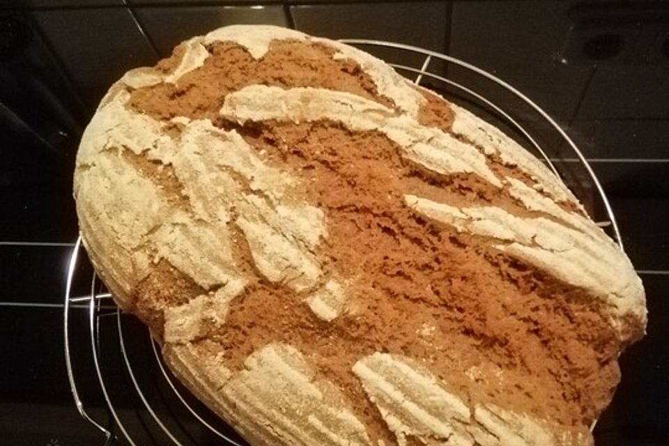 Roggenvollkornmischbrot mit Weizensauerteig nach Kasseler Art