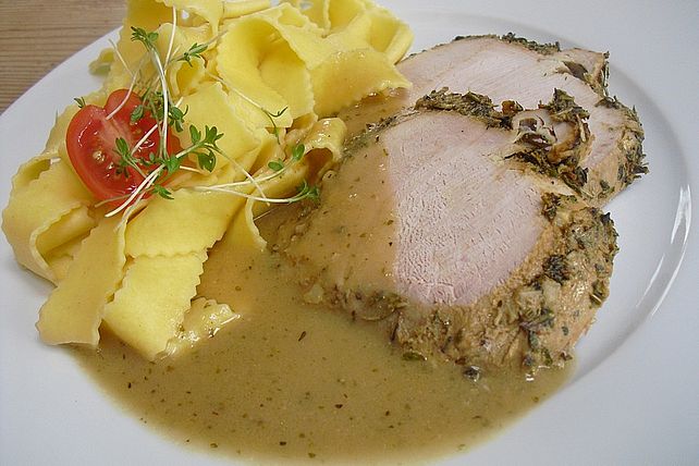 Schweineschinkenbraten mit Kräuter-Senf-Kruste von kenmare| Chefkoch