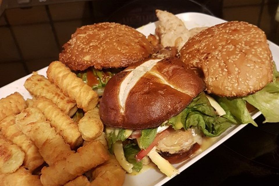 Apfel-Camembert-Chicken-Burger