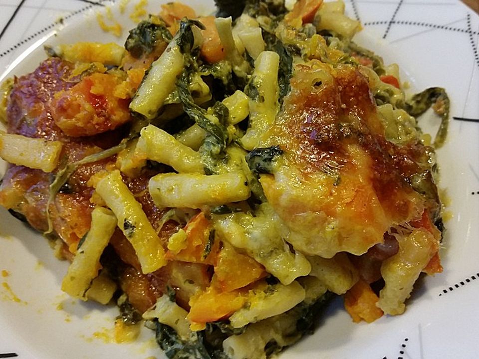 Spinat-Kürbis-Nudelauflauf von Waldfee667| Chefkoch