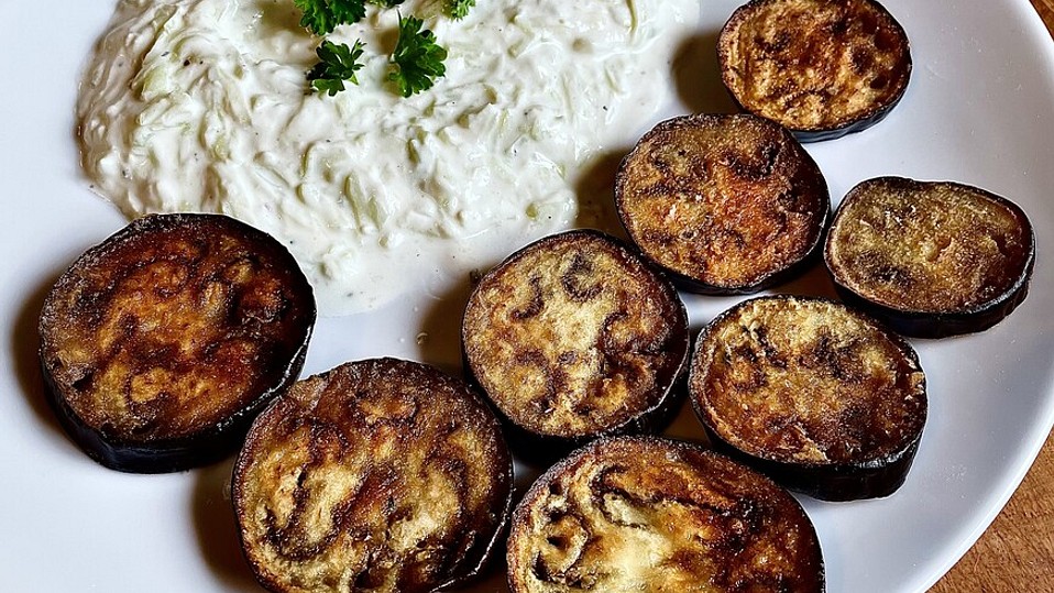 Gebackene Auberginen mit Tsatsiki