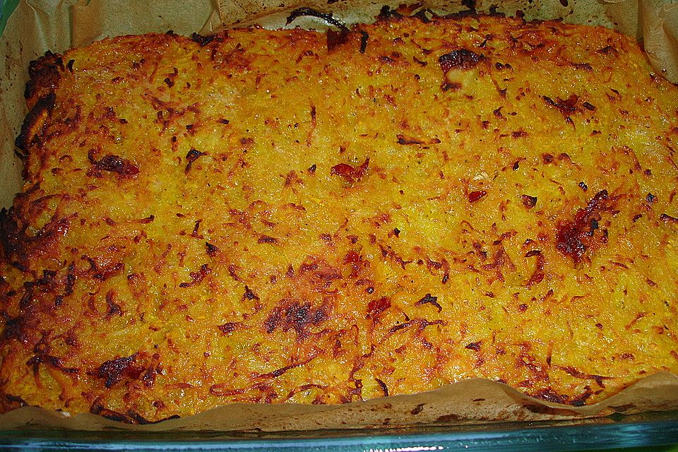 Kürbis-Kartoffel-Ofenrösti mit Chorizo