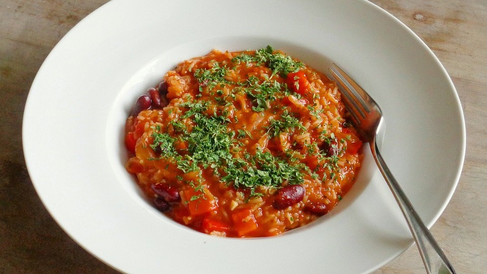 Reistopf mit Kidneybohnen, Paprika und Tomaten von Sivacasa Reistopf mit Kidneybohnen, Paprika und Tomaten von Sivacasa