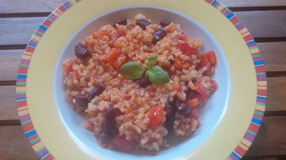 Reistopf mit Kidneybohnen, Paprika und Tomaten von Sivacasa Reistopf mit Kidneybohnen, Paprika und Tomaten von Sivacasa