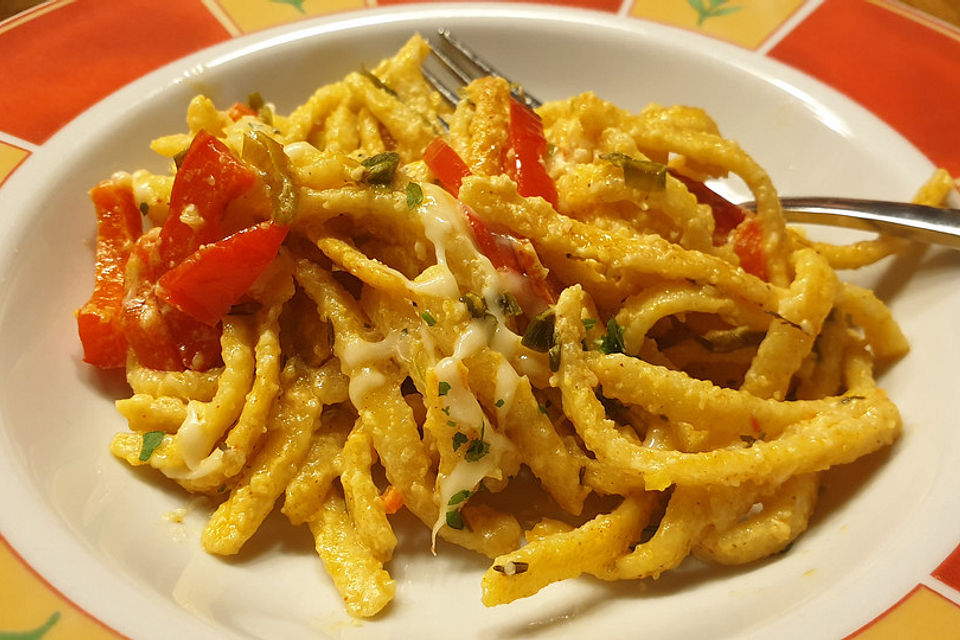 Paprika-Spätzle-Pfanne mit Honig