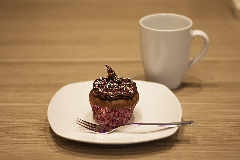 Bananen-Nuss-Nougat-Creme-Cupcakes