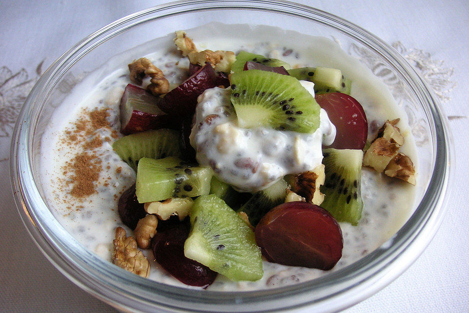 Chia-Samen-Pudding mit Obst