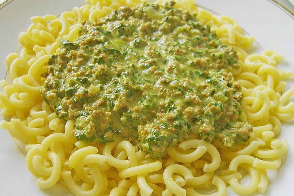 Hackfleischspinatsauce